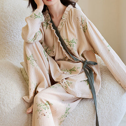 Completo da salotto Kimono con foglie botaniche - image 3
