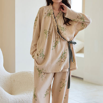 Completo da salotto Kimono con foglie botaniche - image 2