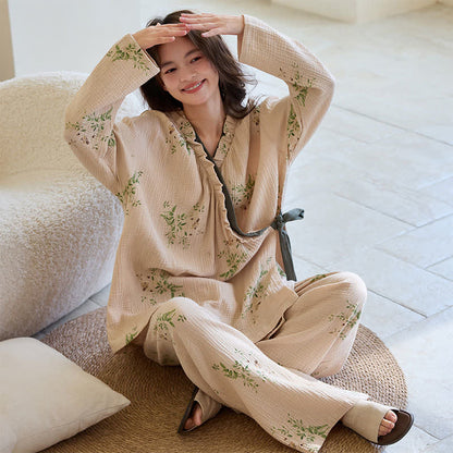 Completo da salotto Kimono con foglie botaniche - image 1