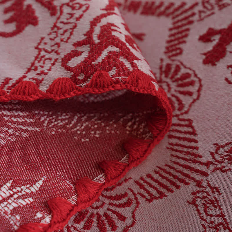 Tovaglia jacquard con motivo retrò in stile etnico - image 10