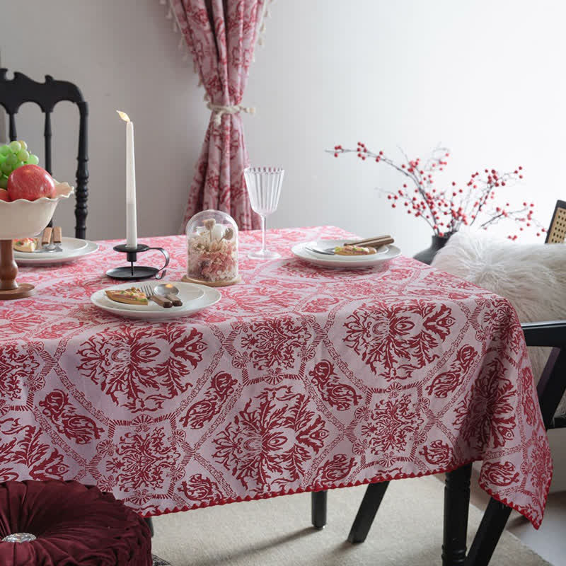 Tovaglia jacquard con motivo retrò in stile etnico - image 3