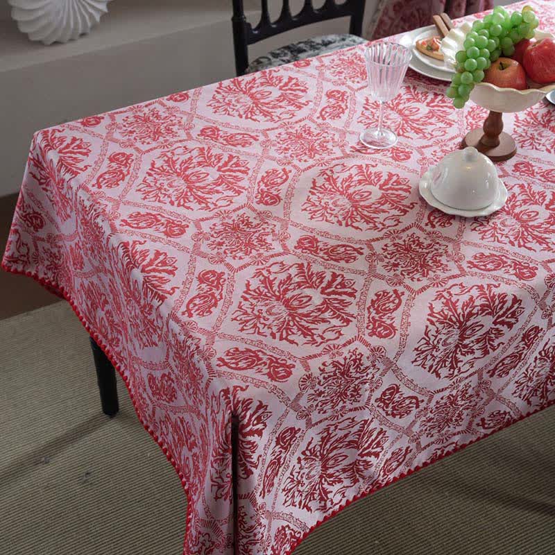 Tovaglia jacquard con motivo retrò in stile etnico - image 5