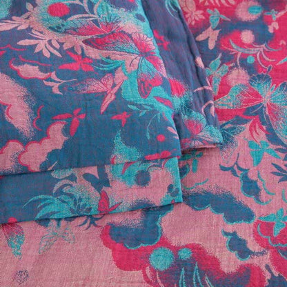 Trapunta artistica in garza di cotone jacquard con farfalla - image 4