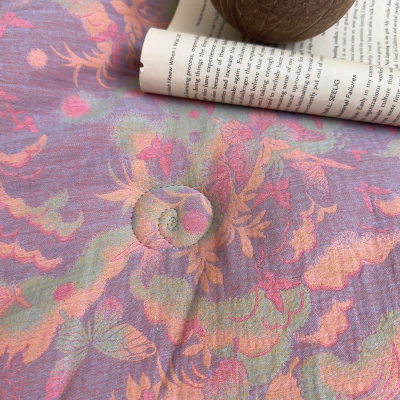 Trapunta artistica in garza di cotone jacquard con farfalla - image 10