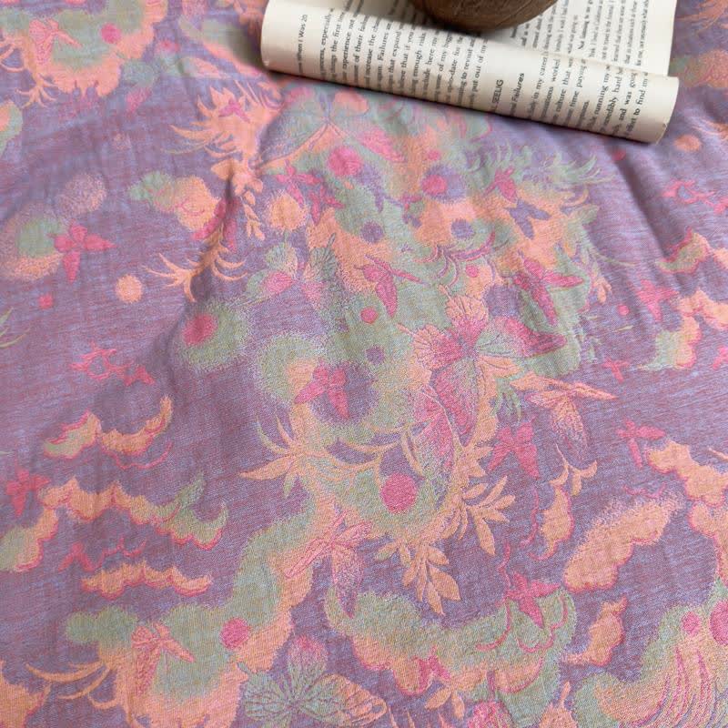 Trapunta artistica in garza di cotone jacquard con farfalla - image 11
