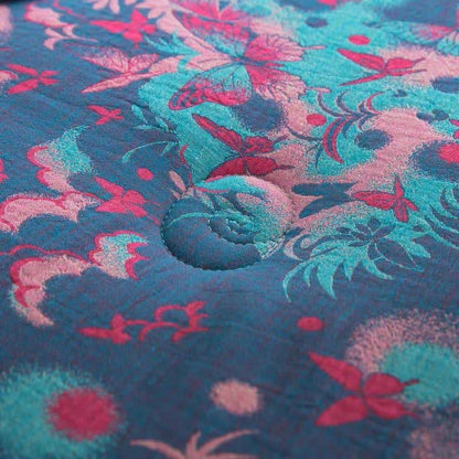 Trapunta artistica in garza di cotone jacquard con farfalla - image 5