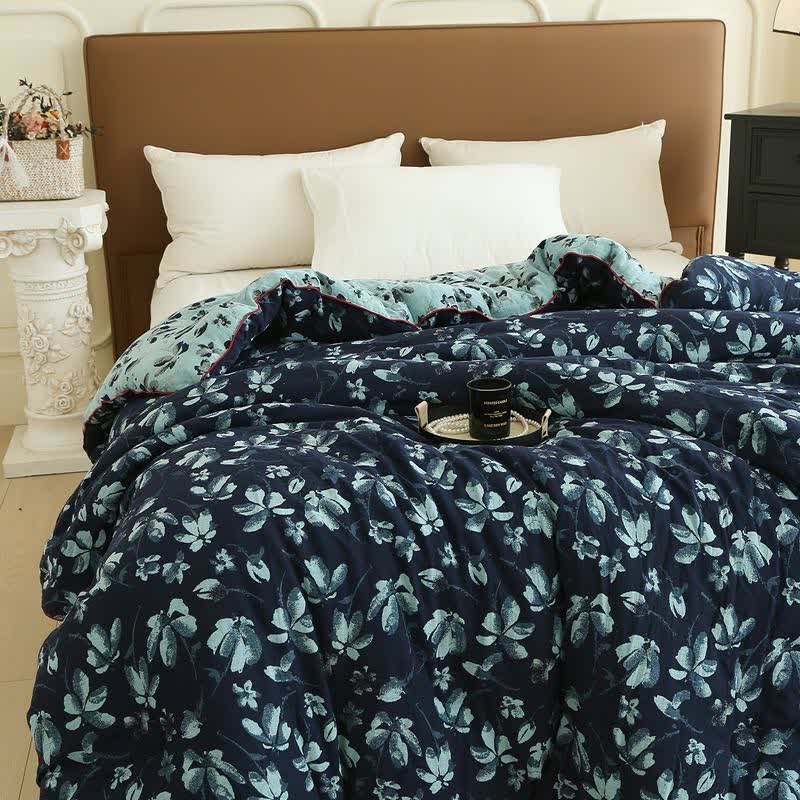 Trapunta jacquard in garza di cotone Flourish Flower - image 1