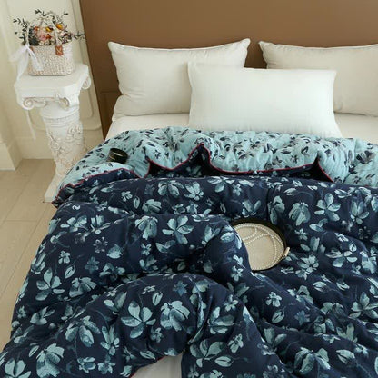 Trapunta jacquard in garza di cotone Flourish Flower - image 2