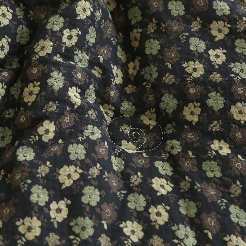 Trapunta jacquard in garza di cotone floreale retrò - image 7