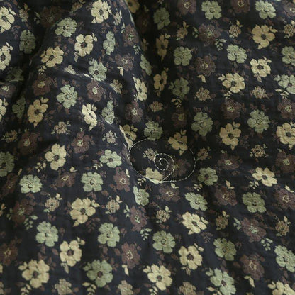 Trapunta jacquard in garza di cotone floreale retrò - image 7