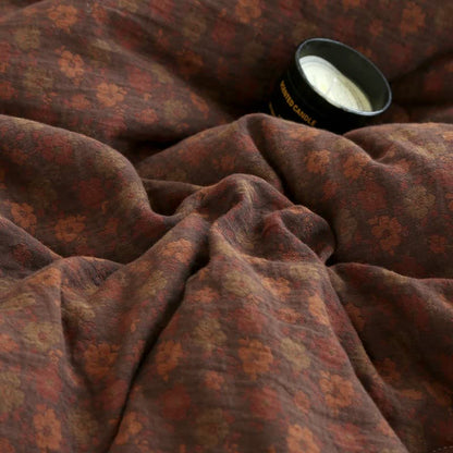 Trapunta jacquard in garza di cotone floreale retrò - image 16