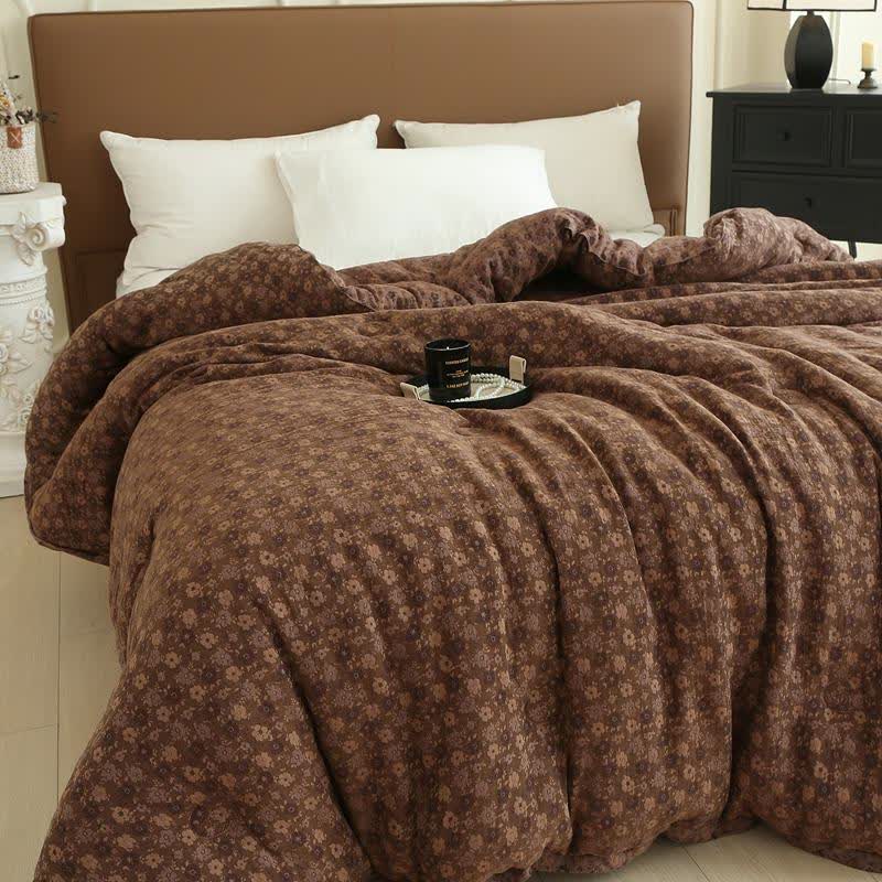 Trapunta jacquard in garza di cotone floreale retrò - image 18