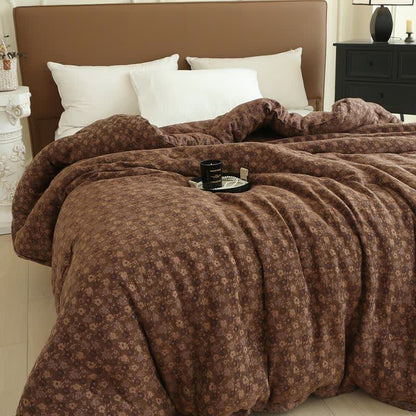 Trapunta jacquard in garza di cotone floreale retrò - image 18