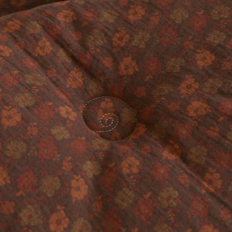 Trapunta jacquard in garza di cotone floreale retrò - image 13