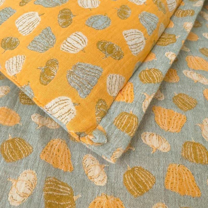 Trapunta in jacquard di cotone con motivo a zucca - image 1
