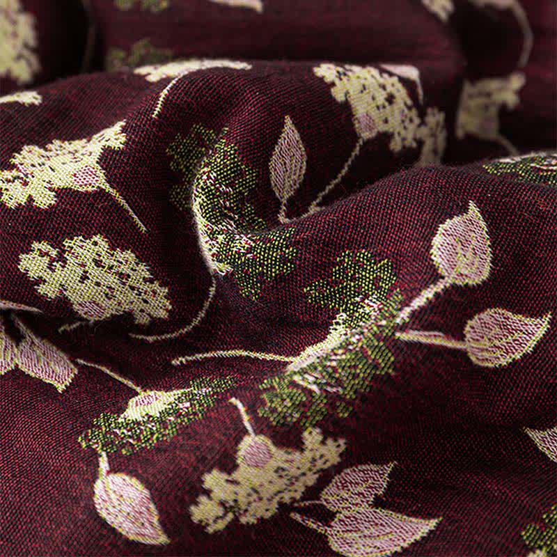 Trapunta jacquard in garza di cotone con foglie botaniche - image 3