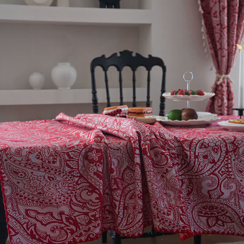 Tovaglia jacquard con motivo Paisley in stile etnico - image 5