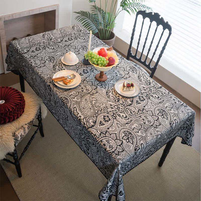 Tovaglia jacquard con motivo Paisley in stile etnico - Nero - 160cm x 160cm - image 11