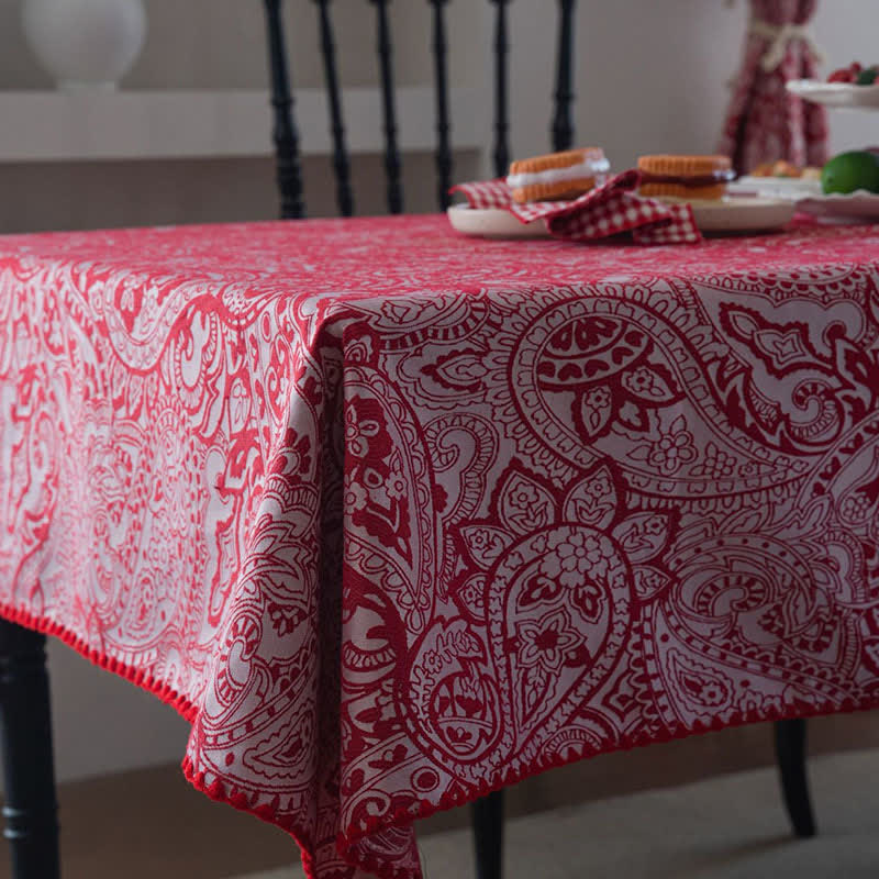 Tovaglia jacquard con motivo Paisley in stile etnico - image 7
