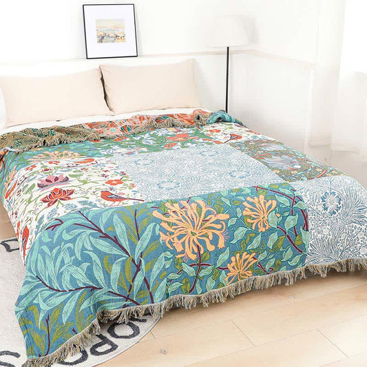 Trapunta in garza di cotone naturale con patchwork floreale - Matrimoniale - image 0