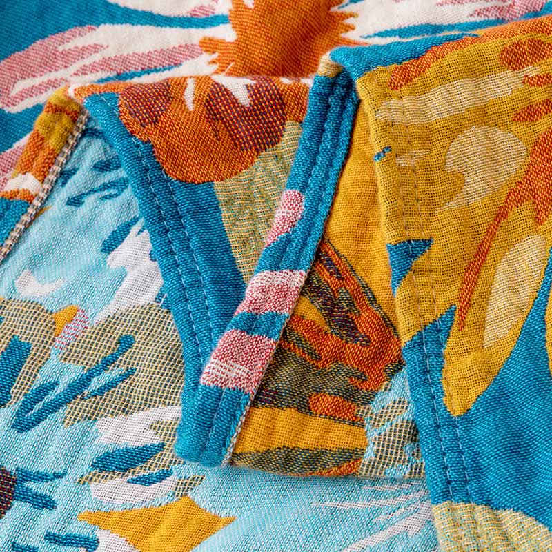 Trapunta in garza di cotone naturale con patchwork floreale - image 6