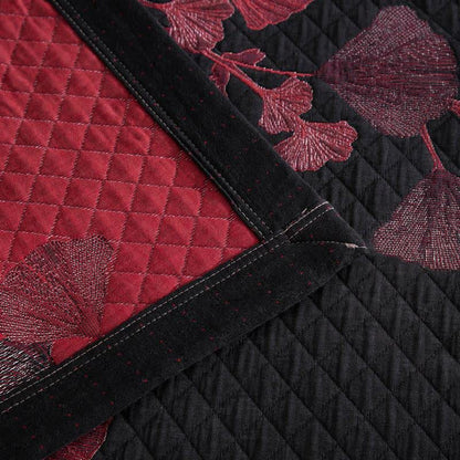 Trapunta reversibile in cotone naturale con foglie di ginkgo - image 15