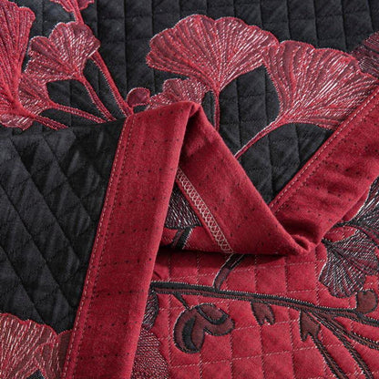 Trapunta reversibile in cotone naturale con foglie di ginkgo - image 16