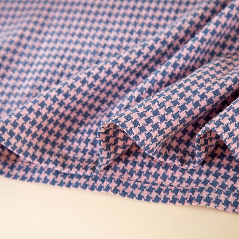 Camicia da notte in garza di cotone naturale pied de poule - image 7