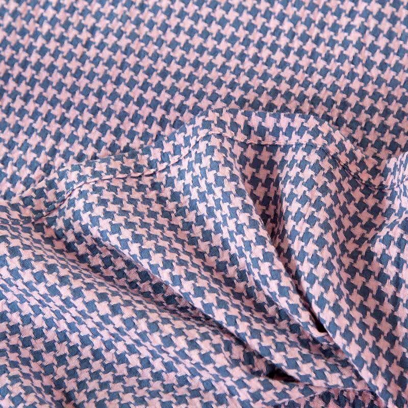 Camicia da notte in garza di cotone naturale pied de poule - image 8