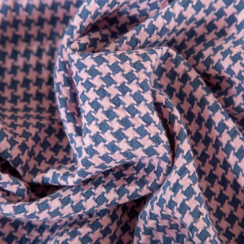 Camicia da notte in garza di cotone naturale pied de poule - image 9