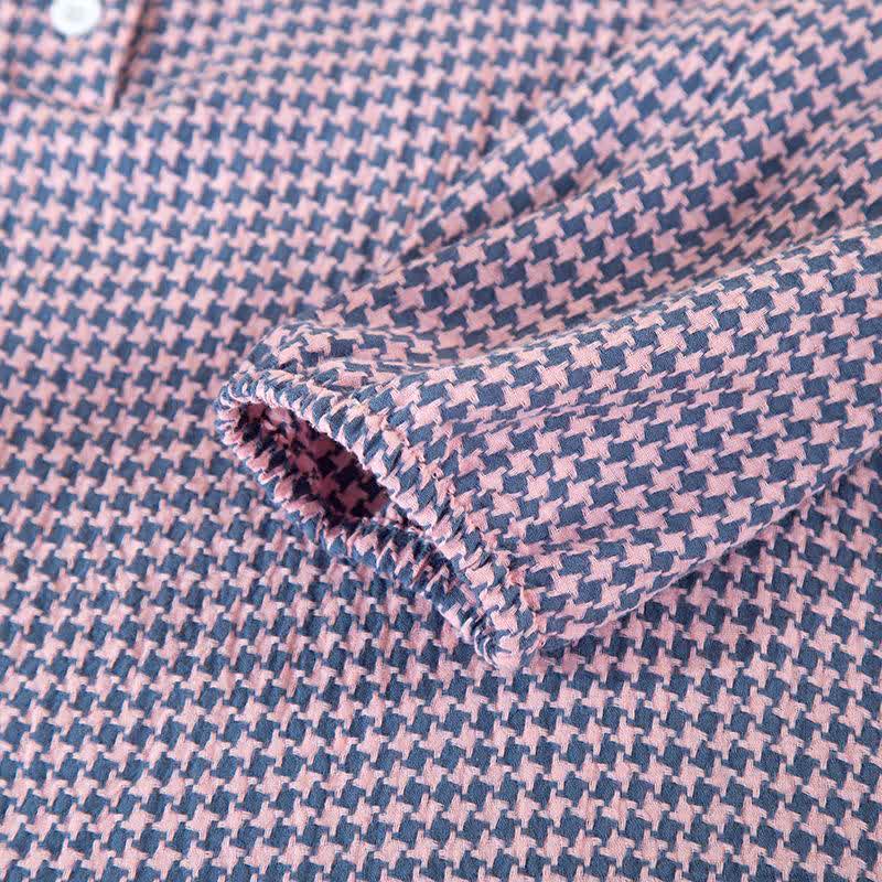 Camicia da notte in garza di cotone naturale pied de poule - image 6