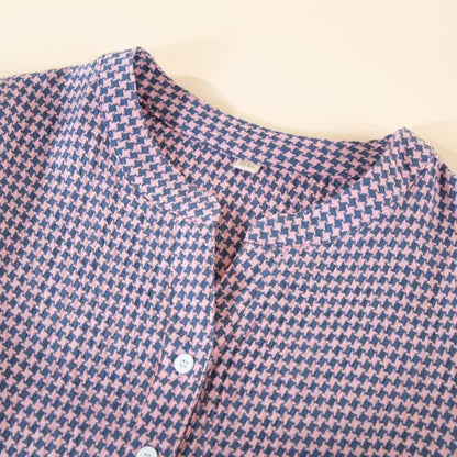 Camicia da notte in garza di cotone naturale pied de poule - image 4