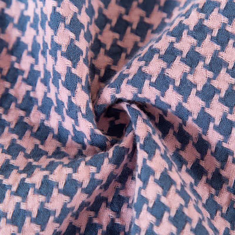 Camicia da notte in garza di cotone naturale pied de poule - image 10
