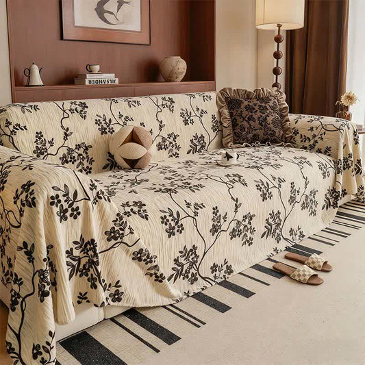 Coperta da divano in ciniglia con motivo floreale a rami - 180cm x 134 - image 0