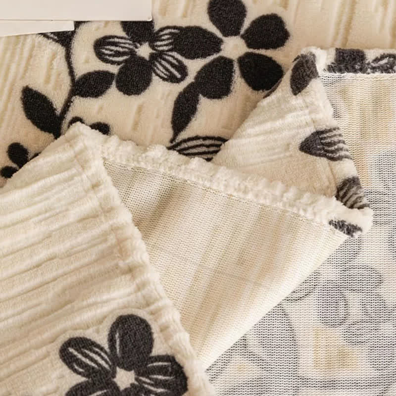 Coperta da divano in ciniglia con motivo floreale a rami - image 4