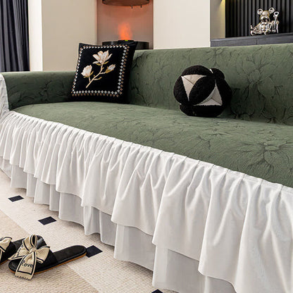 Protezione per divano Chenille Lily Ruffle - Verde - 180cm x 340cm - image 8