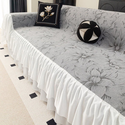 Protezione per divano Chenille Lily Ruffle - Grigio scuro - 180cm x 340cm - image 2