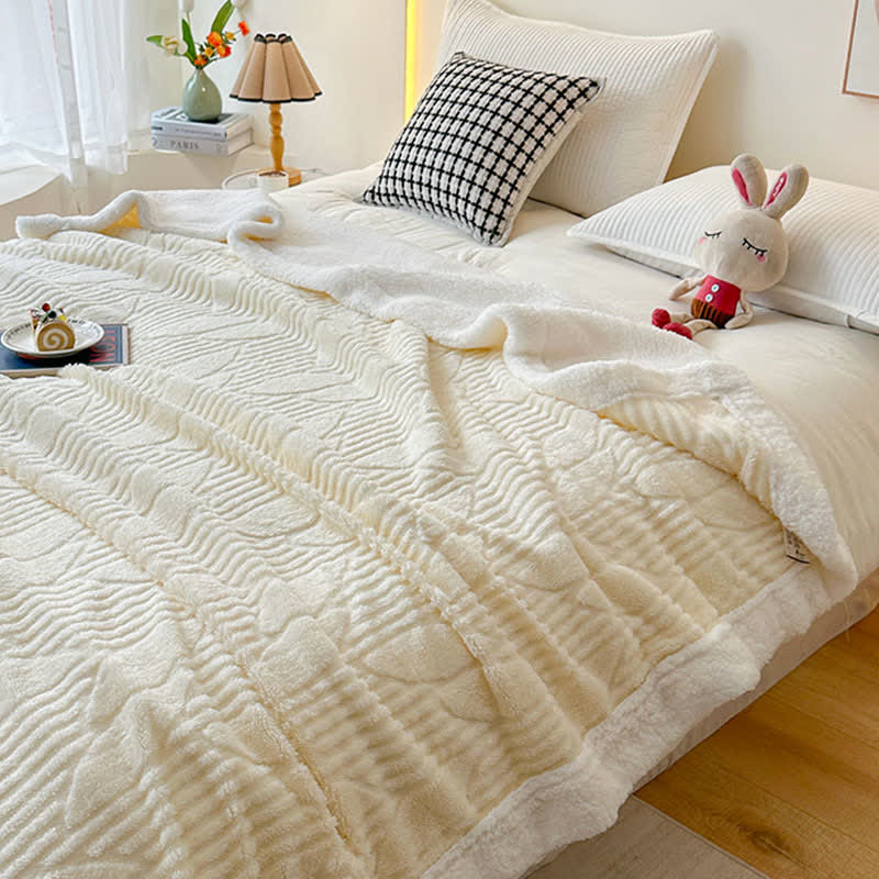 Coperta Sherpa con trama a foglia - image 4