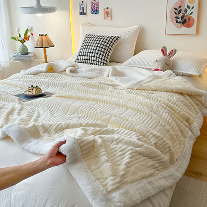 Coperta Sherpa con trama a foglia - image 3