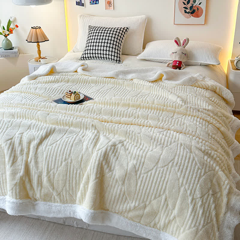 Coperta Sherpa con trama a foglia - image 2