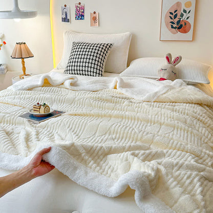 Coperta Sherpa con trama a foglia - image 5