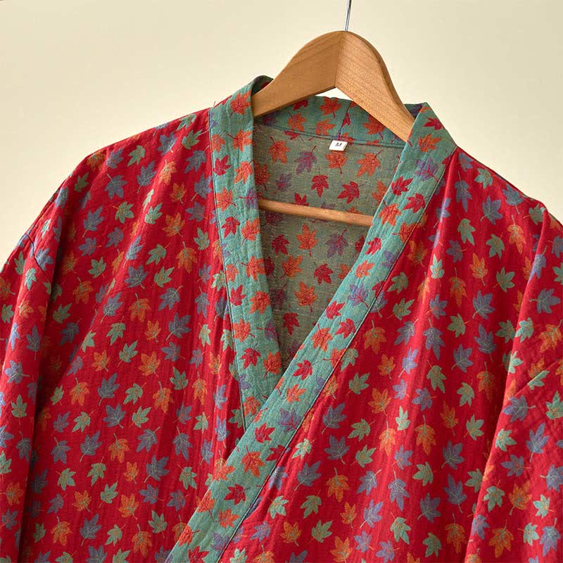 Kimono in cotone biologico con foglia d'acero - image 6