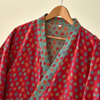 Kimono in cotone biologico con foglia d'acero - image 6