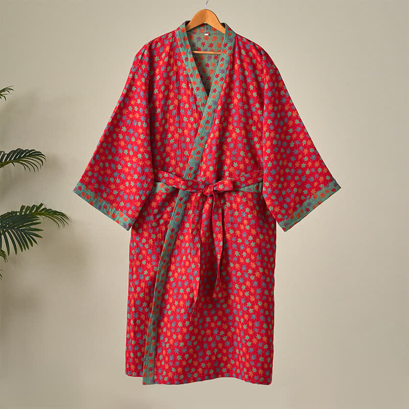 Kimono in cotone biologico con foglia d'acero - image 3