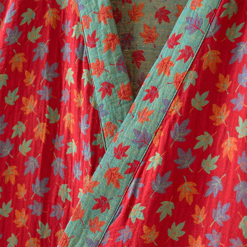 Kimono in cotone biologico con foglia d'acero - image 9