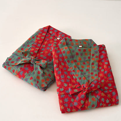 Kimono in cotone biologico con foglia d'acero - image 2