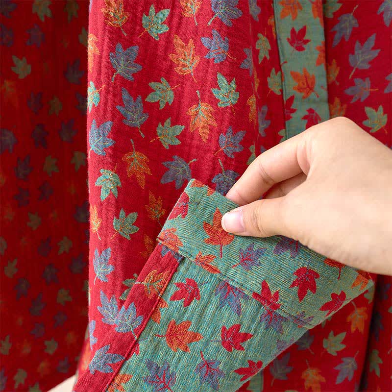 Kimono in cotone biologico con foglia d'acero - image 12