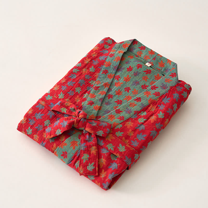 Kimono in cotone biologico con foglia d'acero - image 5