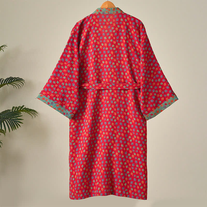 Kimono in cotone biologico con foglia d'acero - image 4