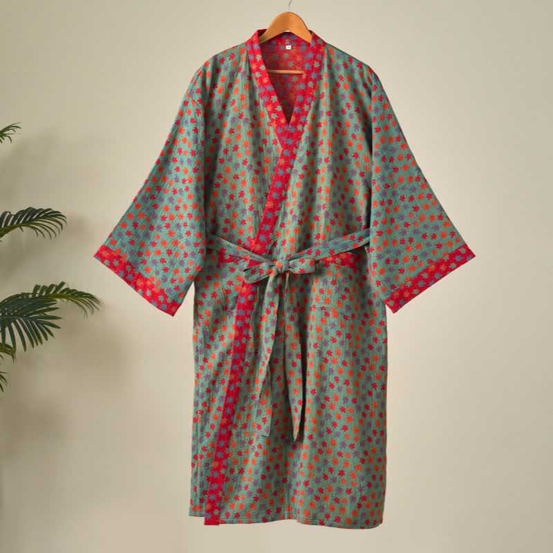 Kimono in cotone biologico con foglia d'acero - image 15